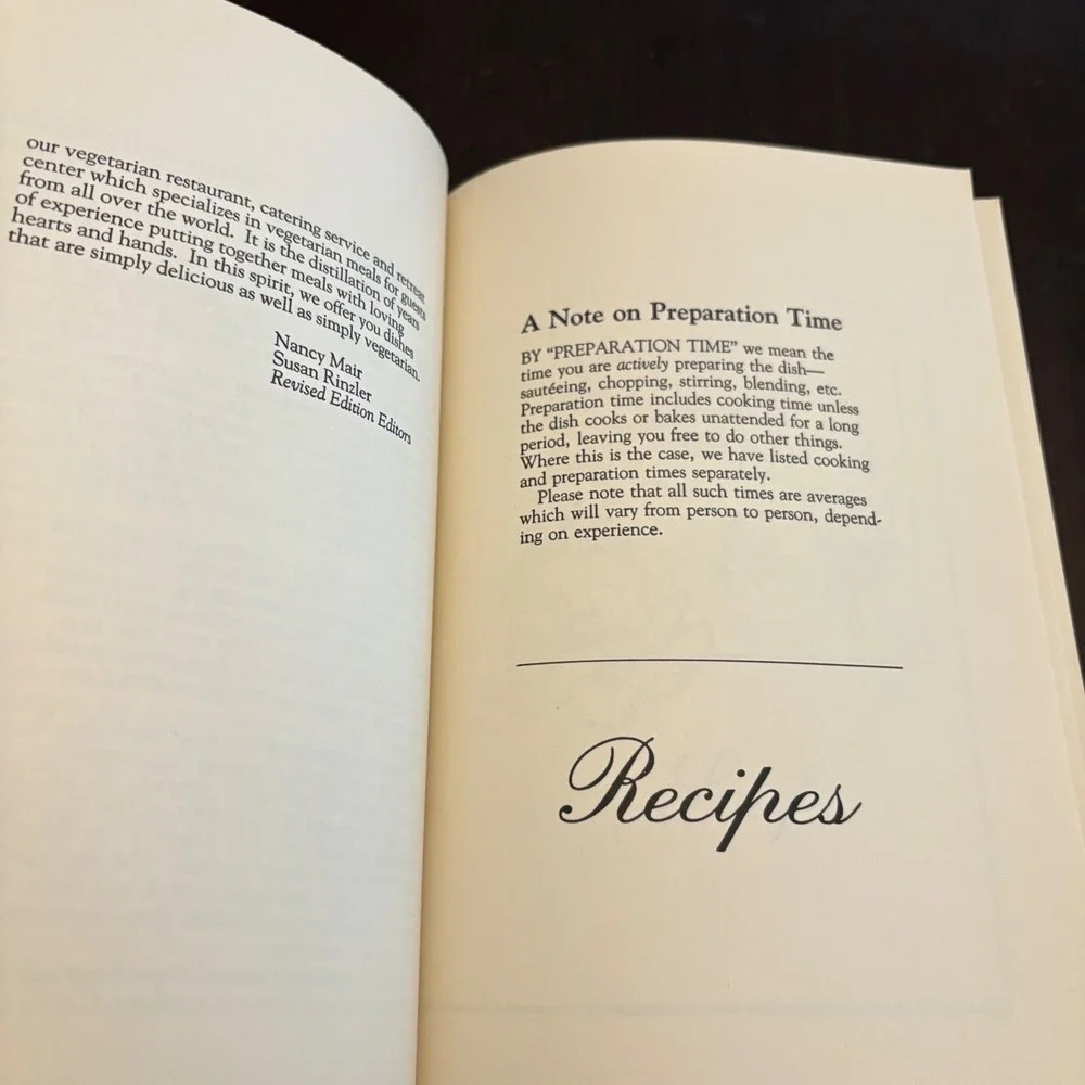 Simply Vegetarian Easy-To-Prepare Recipes Ananda Cookbook‎ 1989 Revised Edition